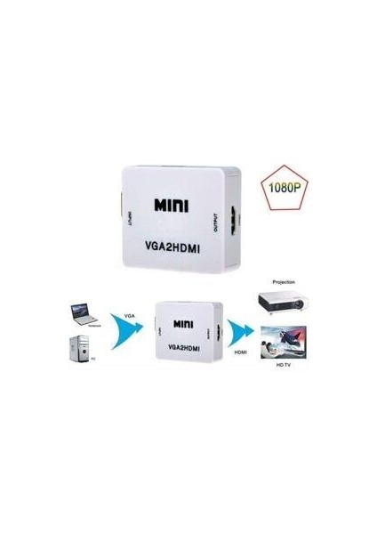 4554 VGA'dan HDMI'ya Dönüştürücü Adaptör 1 Adet Taşınabilir modelleri