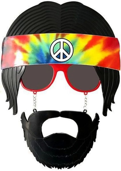 Bfs Siyah Saçlı Bandana Tasarımlı Hippi Parti Gözlüğü 26X18 cm