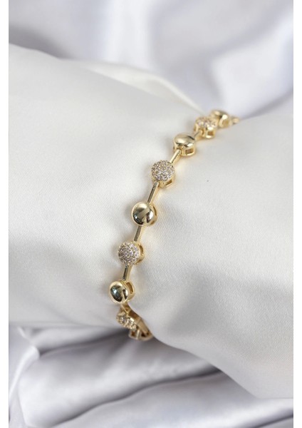 Bfs Pirinç Vıp Seri Gold Renk Topçuk Model Kadın Bileklik