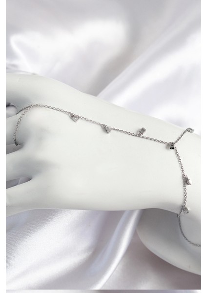 Bfs Pirinç Zirkon Taşlı Sallantılı Model Gümüş Renk Kadın Şahmeran