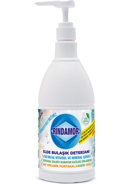 % 100 Doğal Bitkisel Elde Bulaşık Deterjanı-Organik Kekik&portakal Yağlı