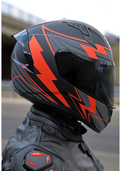 Thunderbolt Mat Siyah- Kırımızı Kask modelleri