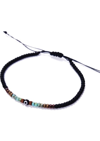 Bakır Rengi Hematit Doğaltaşlı Siyah Nazar ve Miyuki Round Boncuklu Unisex Bileklik fiyatları