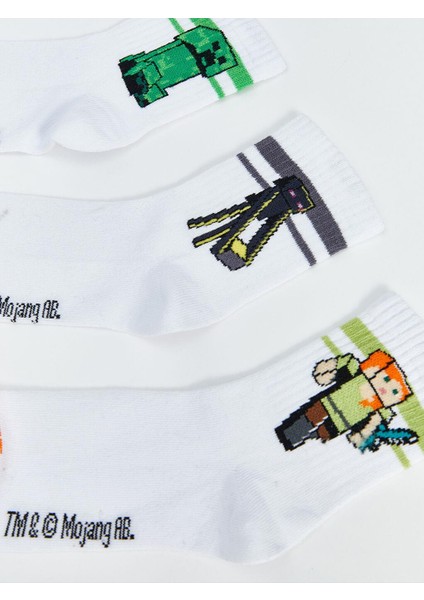 Minecraft Desenli Erkek Çocuk Soket Çorap 5'li (W5) fiyatları