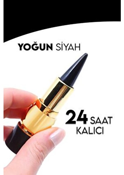 Kajal Siyah Eyeliner 9 cm Suya Dayanıklı 24 Saat Kalıcı Yumuşak Geçişler için