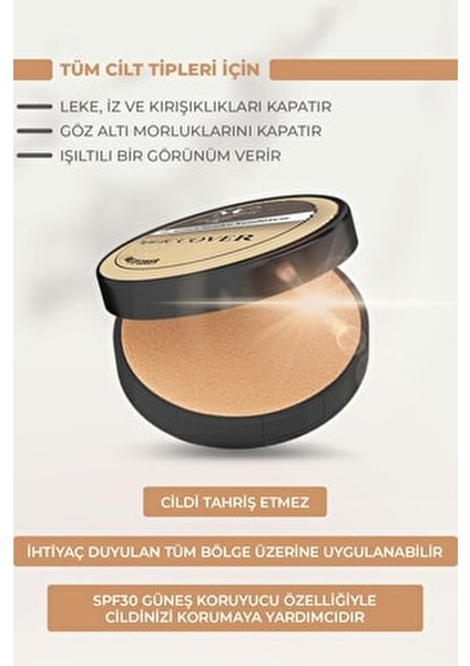 Magic Cover Açık Ton Fondöten SPF30 Suya Dayanıklı 3 Renk Seçeneği ile Doğal Kapatıcılık fırsatları