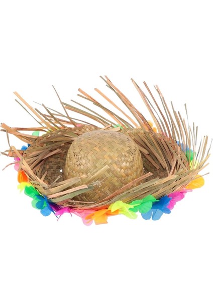 Bfs Naturel Renk Püsküllü Örme Hasır Hawaii Luau Aloha Şapka 13X36 cm indirimleri