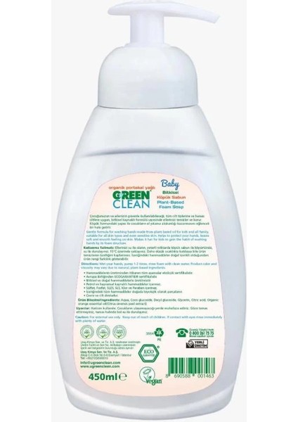 Bfs Green Clean Baby Köpük Sabun 450 ml fiyatları