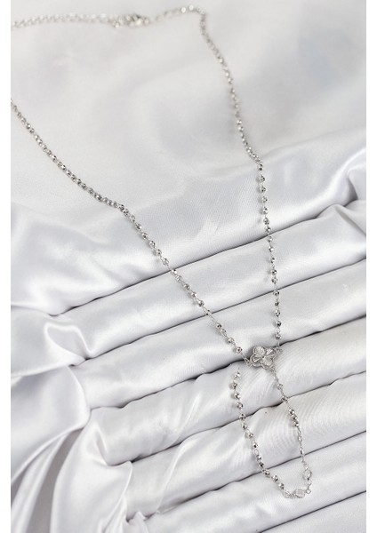 Bfs Pirinç Zirkon Taşlı Yonca Model Gümüş Renk Kadın Y Kolye fiyatları