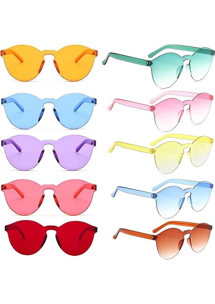 Bfs Oval Şekilli Çerçevesiz Parti Gözlüğü 6 Renk 6 Adet fiyatları