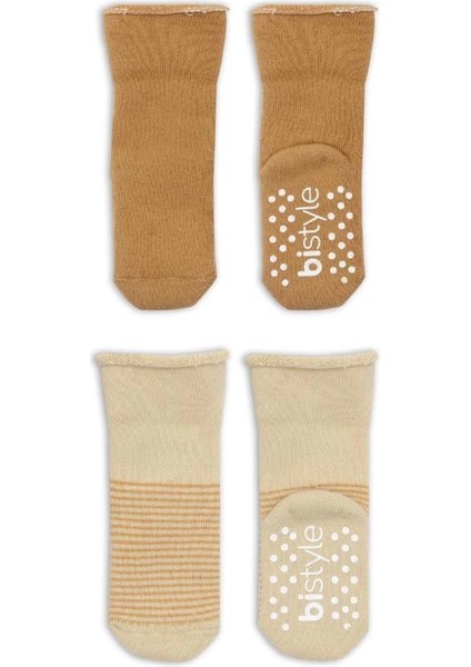 Bfs Bistyle Çemberli Kaymaz Havlu Soket Çorap 2'li BS10503 Bej-Hardal modelleri