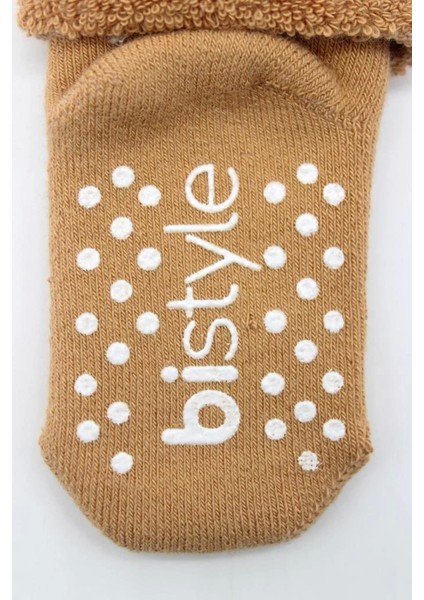 Bfs Bistyle Çemberli Kaymaz Havlu Soket Çorap 2'li BS10503 Bej-Hardal indirimleri