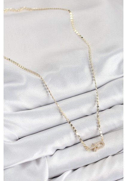 Bfs Pirinç Zirkon Taşlı Tifany Model Ezme Zincir Gold Renk Kadın Kolye fiyatları