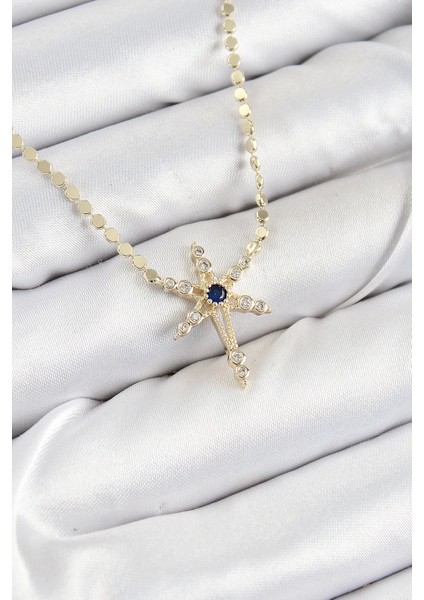 Bfs Pirinç Zirkon Taşlı Kutup Yıldızı Model Ezme Zincir Gold Renk Kadın Kolye