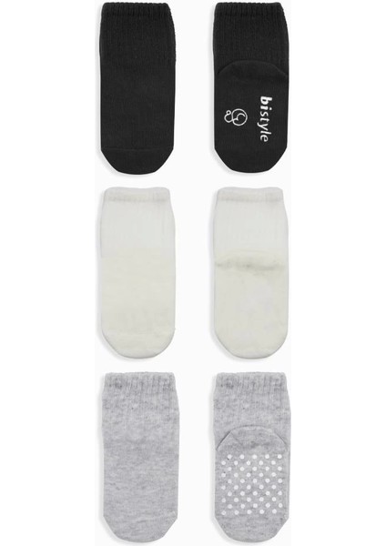 Bfs Bistyle Basic Kaymaz Penye Soket Çorap 3'lü BS10106 Siyah Ekru Gri fiyatları