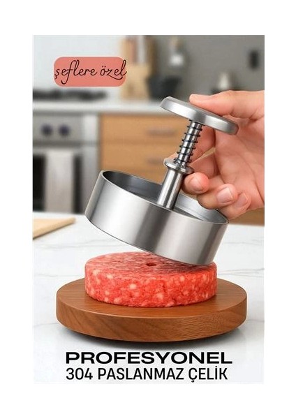 Bfs Hamburger Presi - Profesyonel Hamburger Kalıbı 304 Paslanmaz Çelik