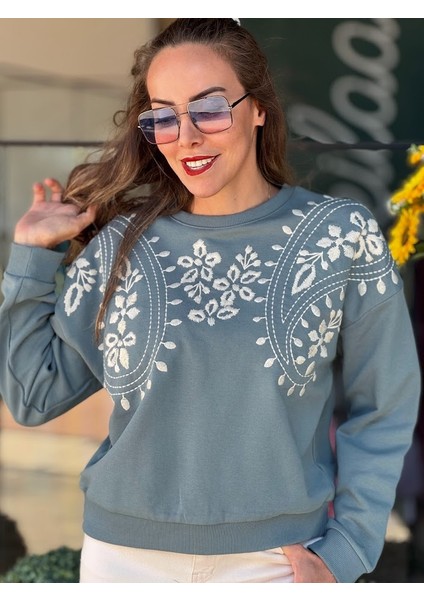 Nakışlı Midi Boy Sweatshirt indirimleri