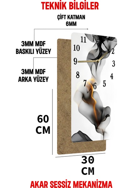 Mdf Duvar Saati 30X60 cm Evinizin Dekorasyonuna Modern Bir Dokunuş Katacak Uv Baskı– USD073 indirimleri
