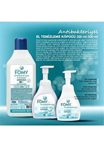 Antibakteriyel Köpük Sabun 500 ml El, Yüz ve Vücut İçin Dermatolojik Olarak Test Edilmiş