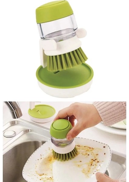 Standlı Depolu - Deterjan Hazneli Bulaşık - Lavabo Fırçası (5224)