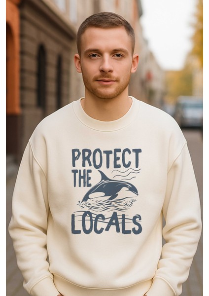 Protect The Orcas Baskılı 3 Iplik Ekru Sweat (Çocuk -Yetişkin) indirimleri