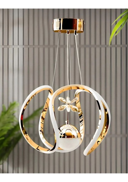 Lory Tek Toplu Ledli Gold 3 Renk Ledli - Salon-Oturma Odası- Hol - LED Avize Aydınlatma