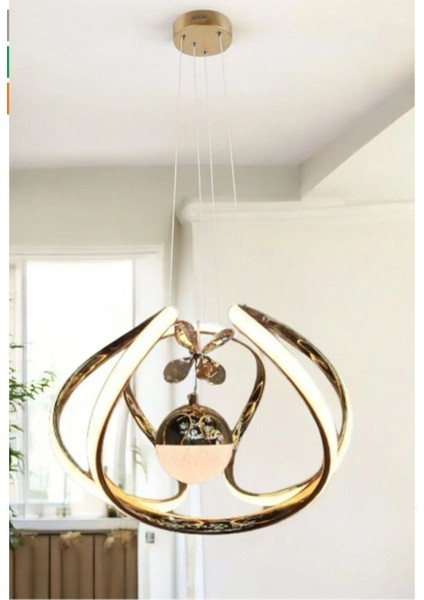 Lory Tek Toplu Ledli Gold 3 Renk Ledli - Salon-Oturma Odası- Hol - LED Avize Aydınlatma modelleri