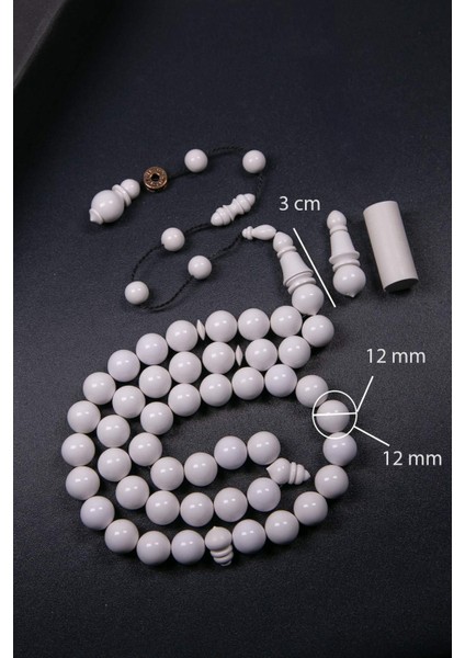 Beyaz Özel Işçilik 45 Taneli Eski Fransız Galalit Tesbih modelleri