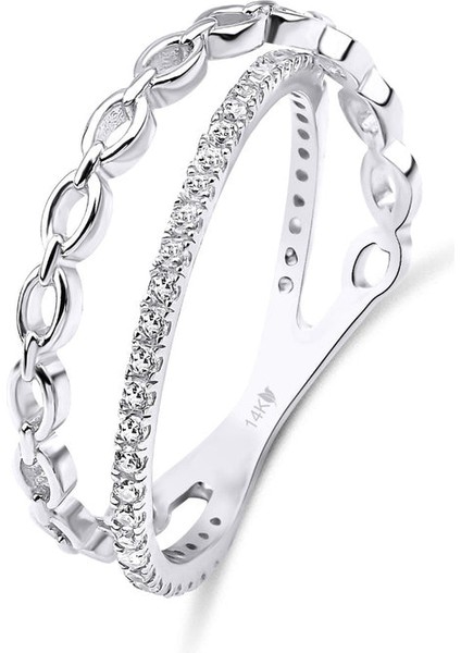 14 Ayar Altın Çapraz Geçişli Yüzük fiyatları