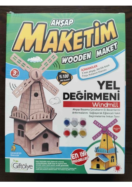 Giftatölye Ahşap Maketim Yel Değirmeni