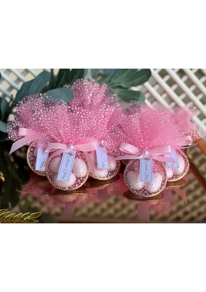 Altın İz Gıda 10 Adet Inci Süslemeli Magnetsiz Halka Şekerleme (Nikah, Nişan, Söz, Düğün Hediyeliği)