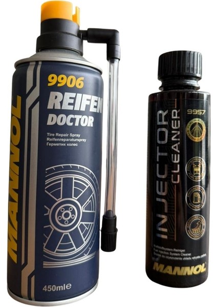 Lastik Tamir Spreyi 450 ml + Enjektör Temizleyici 250 ml Bakım Seti
