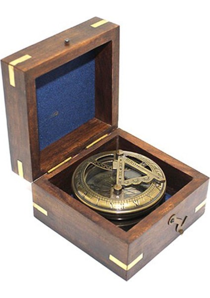 Kişiye Öze Ahşap Kutulu Pirinç Eskitme Büyüteçli Cep Pusulası 7 x 4 cm fiyatları