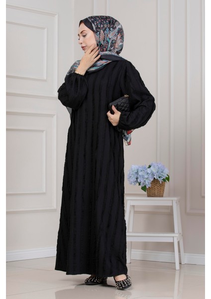 Fırfır Detaylı Rüya Elbise-Siyah fırsatları