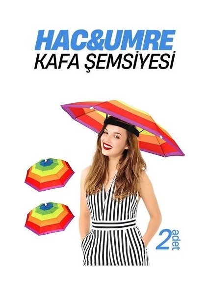 Bfs Hac Umre Kafa Şemsiyesi Güneş Koruma Şemsiyesi 2 Adet