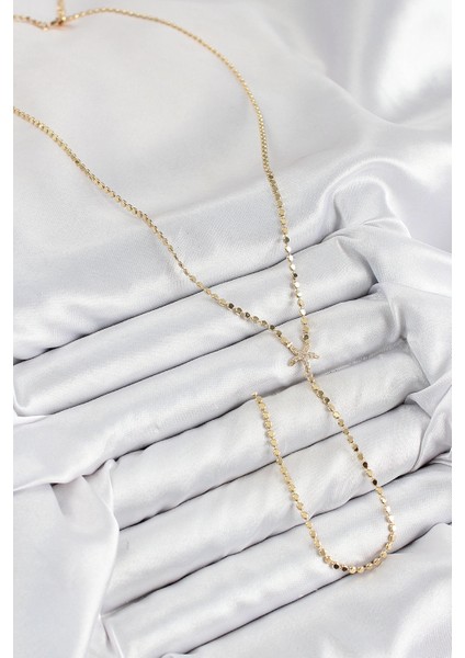 Bfs Pirinç Zirkon Taşlı Ezme Zincirli Deniz Yıldızı Model Gold Renk Y Kolye fiyatları