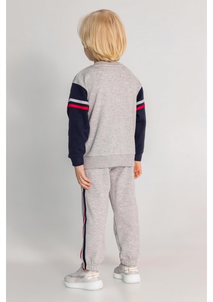 Dmb D Harfi Baskılı Hırkalı Erkek Takım - Gri