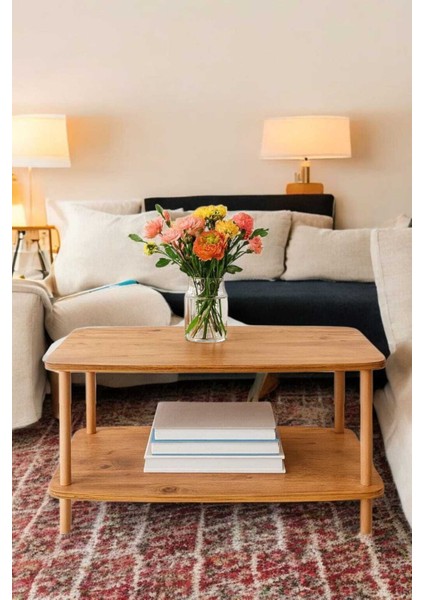 Çevir Kur Orta Sehpa Dikdörtgen Atlantik Çam Desenli Ahşap Ayaklı indirimleri