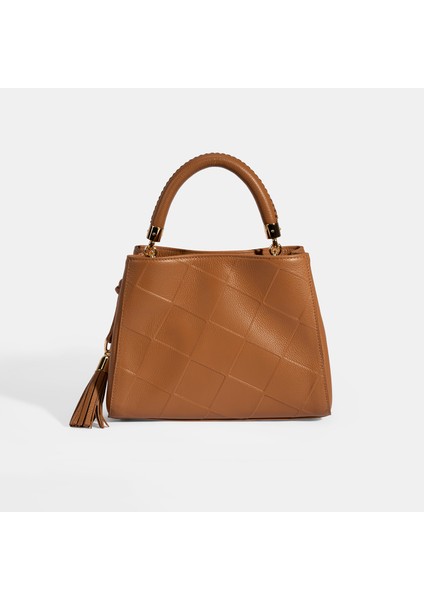 Kadın Kahve Püskül Aksesuarlı Deri El Çantası fırsatları