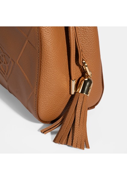 Kadın Kahve Püskül Aksesuarlı Deri El Çantası indirimleri