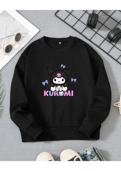 Kız Çocukları Için Kuromi Baskılı Uzun Kollu T-Shirt