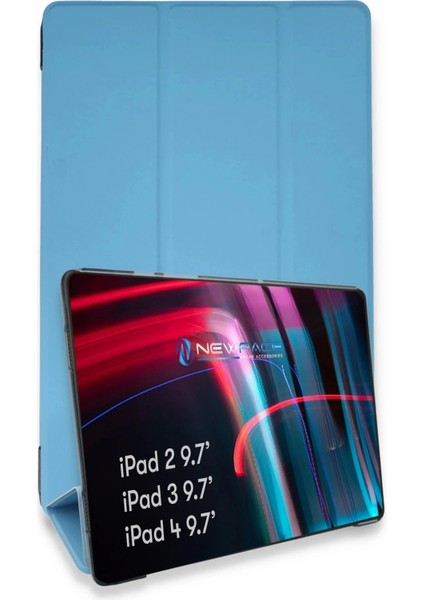Bfs iPad 4 9.7 Kılıf Tablet Smart Kılıf - Mavi