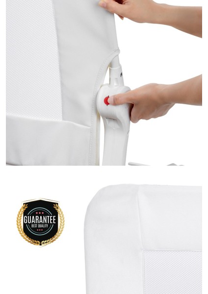 Premium 120X65 cm Deri Kılıflı Yatak Bariyeri, Katlanır Yatak Korkuluğu, Beyaz fırsatları