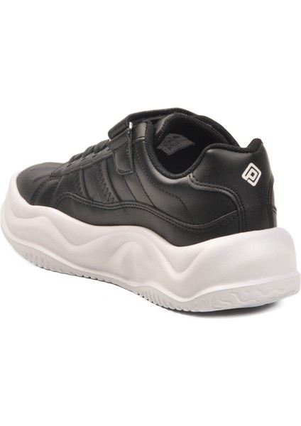 Siyah Beyaz Cırtlı Hafif Esnek Erkek Çocuk Spor Ayakkabı 2033 F fırsatları