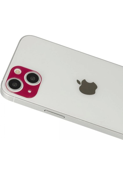 Bfs iPhone 13 Rainbow Kamera Lens Koruma Cam - Koyu Kırmızı