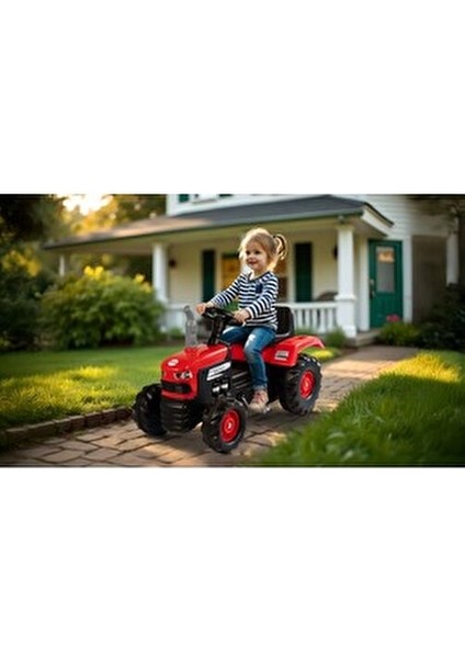 Pedallı Kırmızı Traktör 53x83x45 cm 2-7 Yaş Arası Çocuklar İçin Eğlenceli Oyun Aracı fırsatları