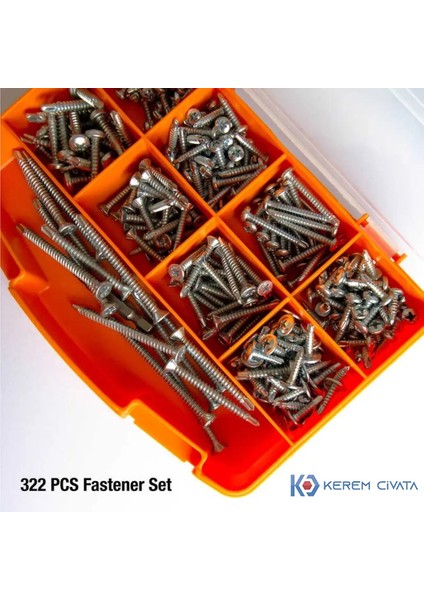 322 Parça 13 Çeşit Matkap Uçlu Vida Seti fiyatları