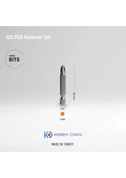 322 Parça 13 Çeşit Matkap Uçlu Vida Seti indirimleri