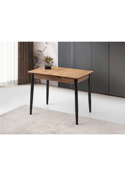 Ortadan Açılır Büyüyen Ahşap Yemek Masası Meşe 60X100CM Sadece Masa Fiyatıdır