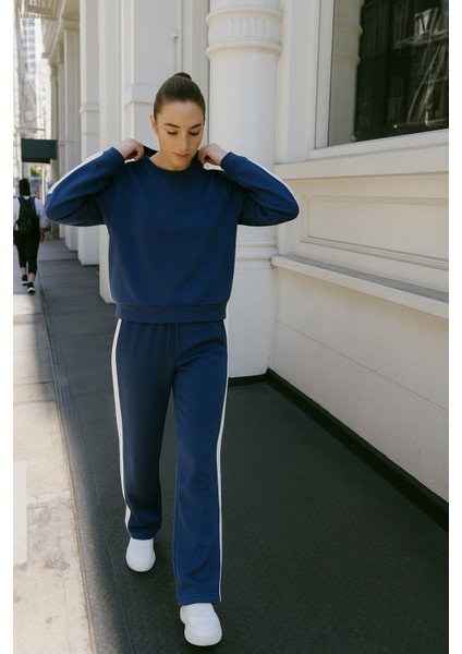 Şerit Detaylı Modal Kumaş Ikili Takım